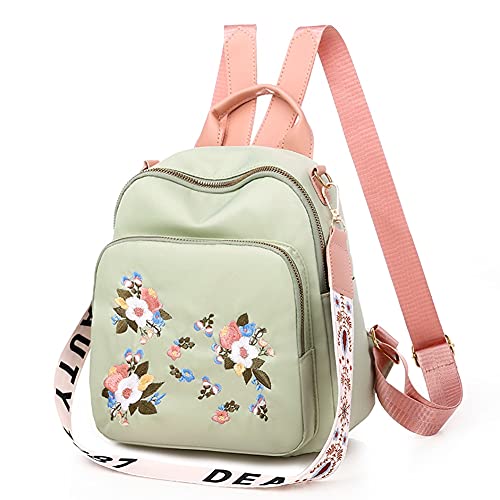 Mochila casual daypack para niñas estudiantes con bordado de flores 3