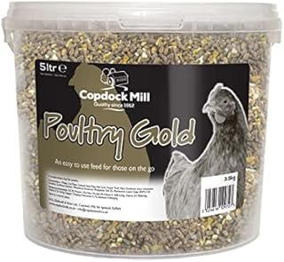 Copdock Mill Range Poultry Gold Feed 5 Litre Tub  Poultry Food for Chickens and Adult and Laying Poultry, Ducks, Geese, Bantams  100% Natural