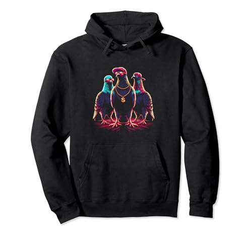 Cool Pigeons Gang - Divertidas palomas vintage Hip Hop Squad Sudadera con Capucha