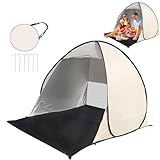 Pop Up Strandmuschel mit UV 50+ Schutz, 2-3 Personen Sonnenschutz Wasserdichtes Strandzelt,...