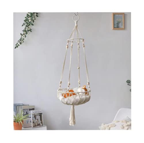 SSDH Hamaca tejida a mano para mascotas, jaula para gatos, columpio, cama colgante, diseño de borla para mascotas, nido de gato, decoración elegante, tapiz para decoración de casa de mascotas, hogar