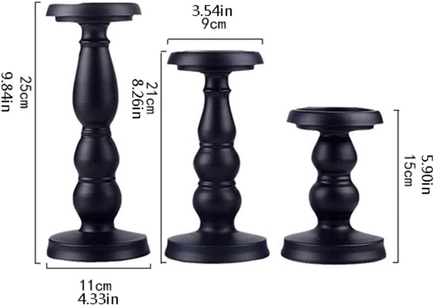 Vintage Candelabra Nordic Minimalist Tapered Candle Holder Black Pillar Candle Holder Suitable for Dinner Living Room Kitchen Dining Room Candle Stand