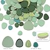 500g Ceramic Mosaic Tiles Irregular Broken Porcelain Pieces DIY Decoration Green Pebble Oval Crafts Art Projects Glazed Supplies Plates Pool Flowerpots Stone Material