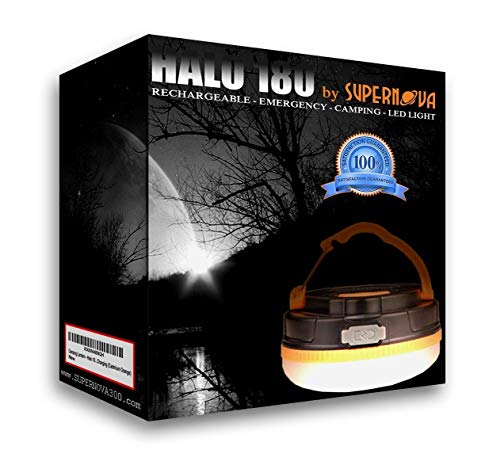 Supernova ® Rechargeable Hanging Tent Light & Backpacking Lantern, Ultimate Battery Operated Camping Lantern, Magnetic Base With Retractable Hook, Pocket Sized Yet Ultra Bright Survival Gear (Orange) #TOP6