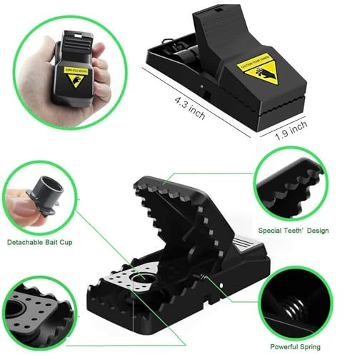 Anhoer 6Pcs Reusable Mouse Trap High Sensitive Mice Catcher Safe and Effective Indoor and Outdoor Mouse Traps Easy Clean Rodent Catcher For Kill Instantly