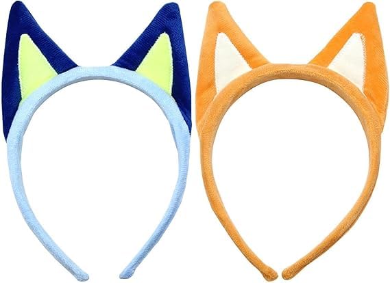 QLHNGUZ 2Pcs Yellow Blue Puppy Ears Headbands for Adult Kid for Dog Themed Party Cosplay Accessories Supplies,Dog Ears