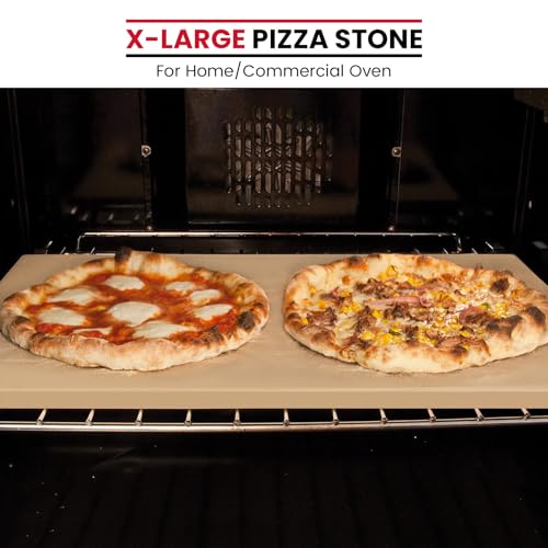 Image of Unicook Extra Large Pizza Stone 24 inch x 12 inch x 0.6 inch for 36 inch /48 inch Ovens, Rectangular Baking Stone, Ideal for Baking Crispy Pizzas, Bread and Cookies, Weighs 11.3 lbs, Does Not Fit 30 inch Compact Ovens