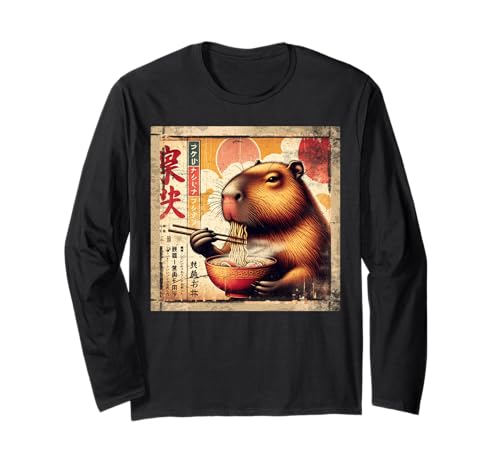 Asian Graphics, Ramen Capybara Anime Vintage Japanese Poster ����T�V���c
