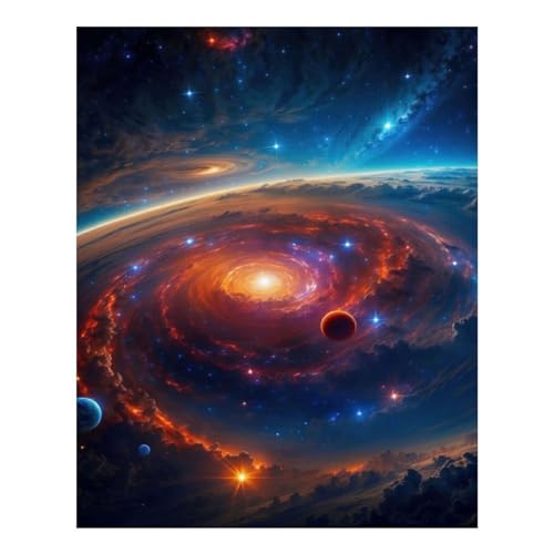 Kit peinture diamant Nébuleuse spatiale POLIUAWS art créatif 40x50 cm