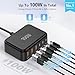 [2026 Updated] USB C Fast Charger, 100W GaN 6 Port Type C Charging Station Hub Block Cube, USB C Wall Charger Power Strip Adapter Plug for iPad iPhone 17 16 15 14 Pro Max Pixel Note Galaxy, 5ft Cord