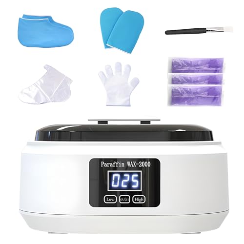 XoTiq Macchina in Cera di paraffina, 3500 ml con Kit di Piede Caldo, Cera di paraffina per Mano e Piedi, scalda Cera da 300 W, Kit idratante in Cera di paraffina, Kit idratante per Bagno di Cera