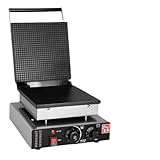 KCNNワッフルメーカー、業務用1750Wテフロンコーティング、110V、ワッフルコーンとワッフルを作るのに、両面焼き、50〜300°Cの温度と時間を制御、家庭用と業務用に適しています (正方形)