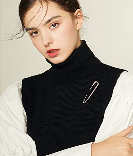 Image of Delicate Big Safety Pin Rhinestones Brooches Pins Minimalist Brooch Classic for Women Men Ladies Girls for Party Dance Banquet Dainty Elegant Lapel Pins Dress Suit Shirt Bag Hat Shawl Sweater Ceremony Clothes Accessories Daily Jewelry Mother's Day Valentine's Day Decor Christmas Birthday Gifts Her Mom Wife