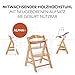 hauck Alpha+ Newborn Set Deluxe - Baby Holz Hochstuhl ab Geburt mit Liegefunktion - inkl. Aufsatz für Neugeborene & Sitzpolster - mitwachsend, verstellbar - Natur