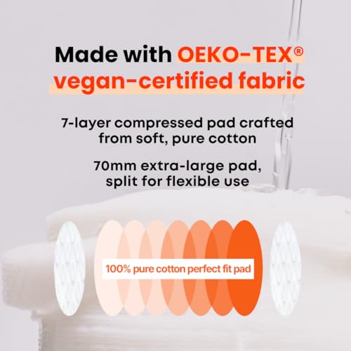 Image of Carrot Calming Toner Pads - Korean Toner Pads with Centella Asiatica, Redness Reducing Skin Care, Pore Minimizer, Soothing & Hydrating with Jeju Carrot Extract, 100% 7 Layer Cotton 40 Pad
