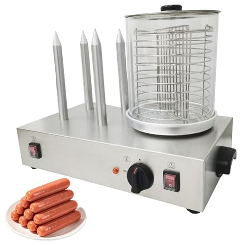 INTBUYING Hot Dog Steamer with 4 Heating Rods