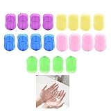Aesackir 20 Pack with 400 Sheets in 5 Colors, Portable Foaming Hand Soap Sheets, Rich Bubble Deep Cleaning Travel Size Paper Soap, Easy to Rinse