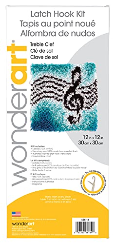 Image of Spinrite Wonderart Treble Clef Latch Hook Kit, 12 inch X 12 inch