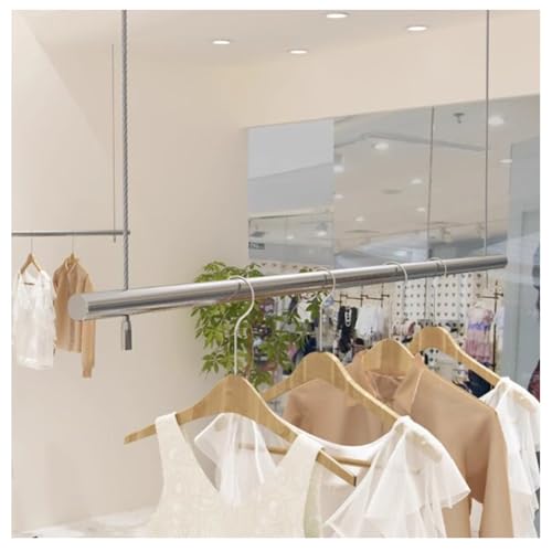 Portant de plafond réglable idéal pour optimiser l'espace d'une boutique