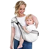 Baby Mesh Sling Carrier Toddler Carrier for Boys & Girls, Lightweight Breathable Summer Baby Wrap, Adjustable & Non-Slip Half Wrapped Baby Carrier (Mesh-Gray)