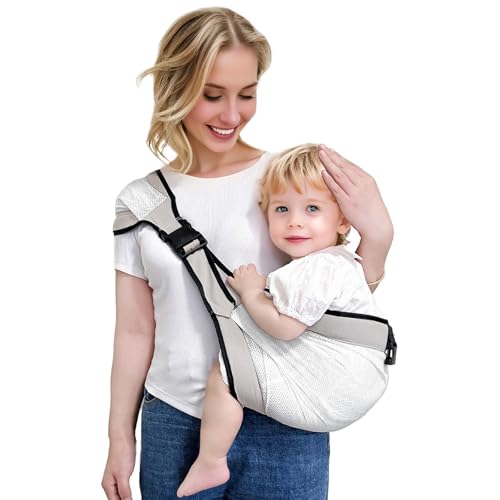 Baby Mesh Sling Carrier Toddler Carrier for Boys & Girls, Lightweight Breathable Summer Baby Wrap, Adjustable & Non-Slip Half Wrapped Baby Carrier...
