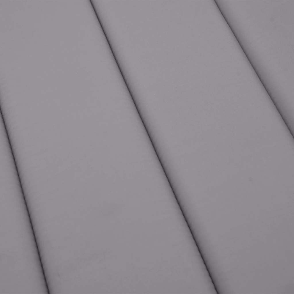 Cuscino per Lettino Prendisole Grigio 186x58x4 cm | Imbottitura soffice con laccetti antiscivolo e fascia elastica, ideale per giardino, terrazzo e soggiorno.