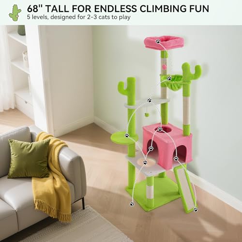 Centro de actividades para gatos de 68 in YITAHOME miniatura 3