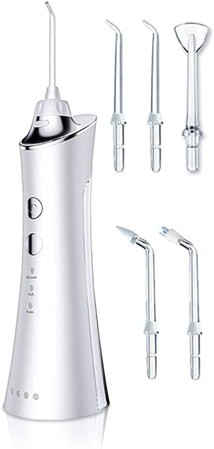 Water Flosser Professional Cordless Rechargeable Dental Oral Irrigator Ultra Water Jet for Teeth Braces Care with 5 Jet