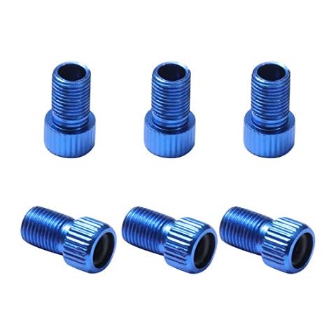 Dymoece Bicycle Tire Valve Adapter Bike Valve Converter Presta to Schrader (Blue) Cover