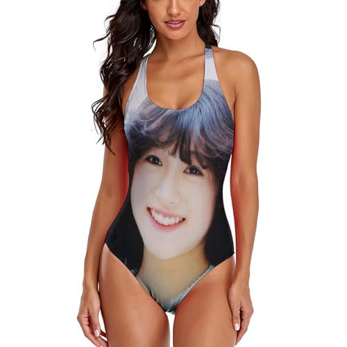 BxtnPnSVA(あいのにじょ)中森明菜 (30) アニメ レディース セクシー 一体型 ワンピース 連体 水着 タンキニ フリル パッド付 女性用 レーサーバック 温泉水着 海水浴 で痩せ見え 水着