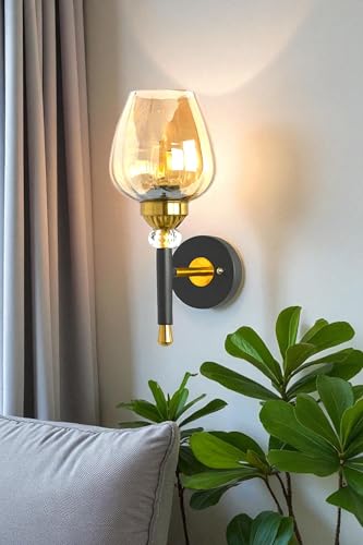 Image of Prop It Up Vintage Wall Light for Hall, Glass Bell Shade wall lamp for Home, Golden Antique Finish, LED Compatible, 60W E27 Base,Bulb not Included