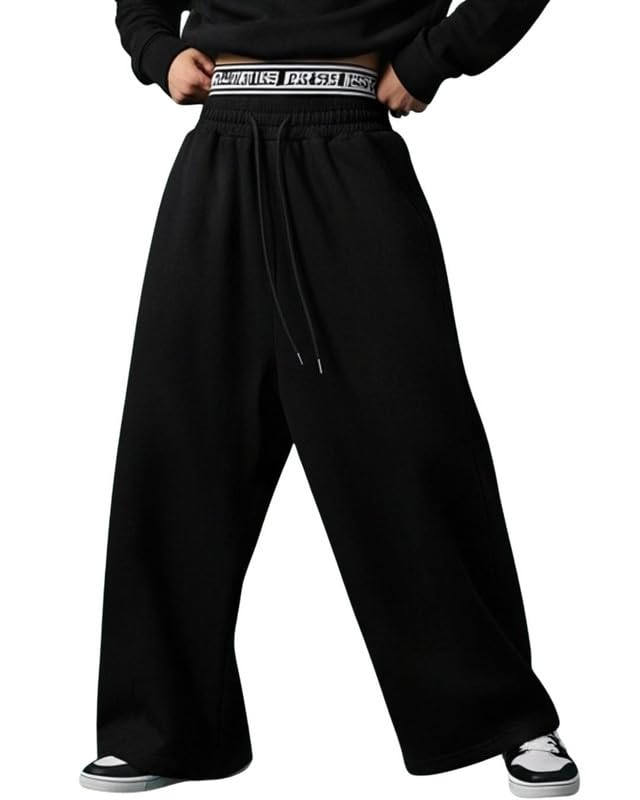 cloth n code Stylish Black Oversize Fit Solid Men's Track Pant | Comfortable Lounge Pants for Men | Blended Cotton Casual Joggers Waist 28-34 Inch | BTT140_BLK-picture-37