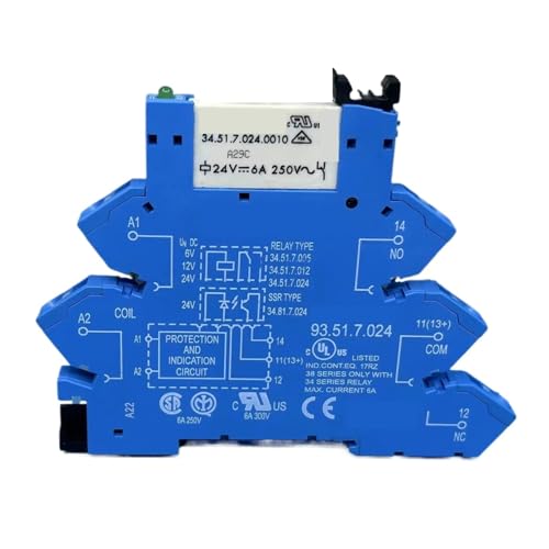 Relé de potencia 6A 24VDC de 5 pines compatible con base 93.51.7.024 2