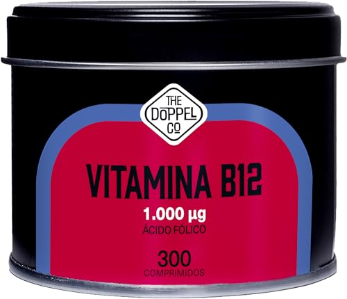 Vitamina B12 Vegana 1000 mcg + 400 mcg Ácido Fólico | 300 comprimidos | Vitaminas para el Cansancio y Fatiga | Vitaminas Sistema inmunológico y defensas | Para 10 meses | Libre de Plástico