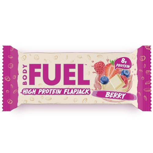 BodyFuel High Protein Flapjack - 8g Protein, Low Sugar, High Fiber Snack for Pre-Workout & Post-Workout Recovery (Berry)(12 x 40g) - Image 4