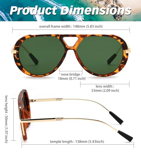 FEISEDY Retro Gold Metal Aviator Sunglasses for Women Men B0405 by FEISEDY - Used condition - Image 6