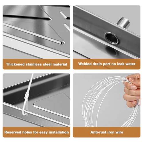 Bac condensats inox 93x44cm avec kit de vidange complet pour clim et split