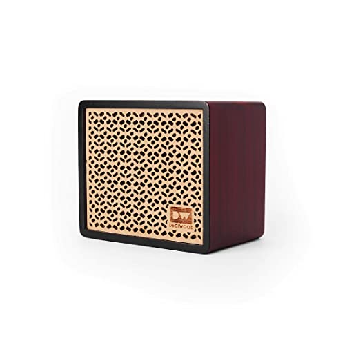 Image of Deciwood 5W 5.0 Clef Wooden Bluetooth Speaker, 1200 mah Battery, Supports -FM,USB, SD Card, Wooden Finish Body (Cherry Red)