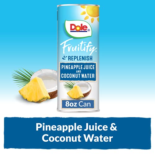 Dole Fruitify Replenish, Pineapple Juice & Coconut Water, 8 Fl Oz Cans, 4 Pack #TOP1