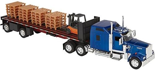 Northern Tool & Equipment Die-Cast Truck Replica - Kenworth W900 Flatbed with Forklift, 1:32 Scale, Model# SS10263A