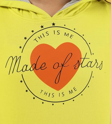 Image of KYDA KIDS Girls Cotton Hooded Neck Hoodies - Sweatshirt with Hoodies Full Sleeves Girls Winter Wear, Long Sleeve Sweatshirts for Girls -Regular Fit