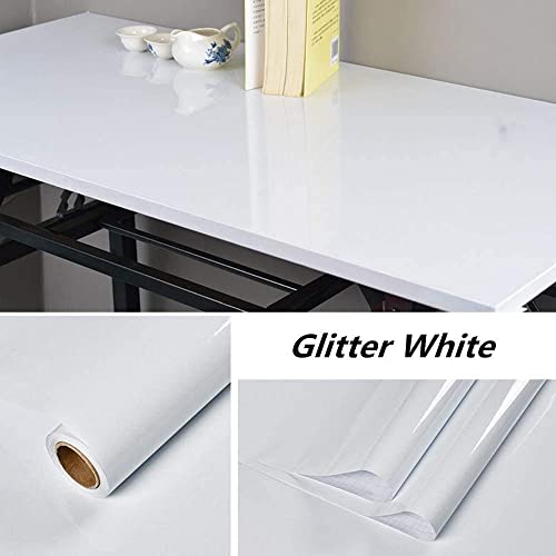 Image of NAREVAL Plain White Marble Wallpaper for Marble Contact Paper for Countertops Marble Wall Paper Peel and Stick Wallpaper Removable Self Adhesive (Plain White K10 60 * 200 Cm) (Pack of 6)