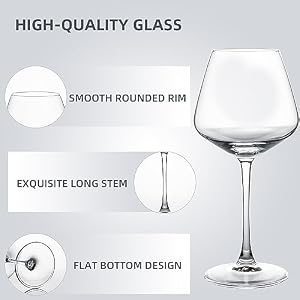 UMEIED Red Wine Glasses Set (15 Oz, Set of 6), Burgundy Wine Glasses Long Stemmed Crystal Clear Wine Glasses, Perfect for Wine Tasting, Anniversary, Wedding, Party and Home UMEIED Red Wine Glasses Set 15 Oz Set of 6 Burgundy Wine Glasses Long Stemmed Crystal Clear Wine Glasses Perfect for Wine Tasting Anniversary Wedding Party and Home