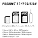 FirSea 2 Sets SIM Card Adapter Kit Includes Nano/Micro/Standard Converter Kit with Steel Eject Pin (Black+White)
