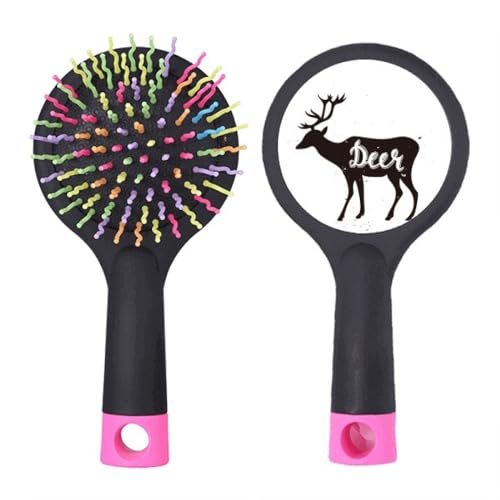 Brosse à cheveux démêlante cerf design bicolore haute résistance