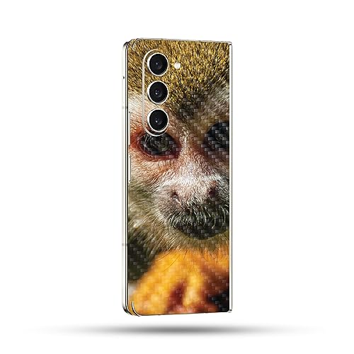 Image of MightySkins Carbon Fiber Skin Compatible With Samsung Galaxy Z Fold 5 Full Wrap - Squirrel Monkey | Protective, Durable Textured Carbon Fiber Finish | Easy To Apply and Change Styles | Made in the USA