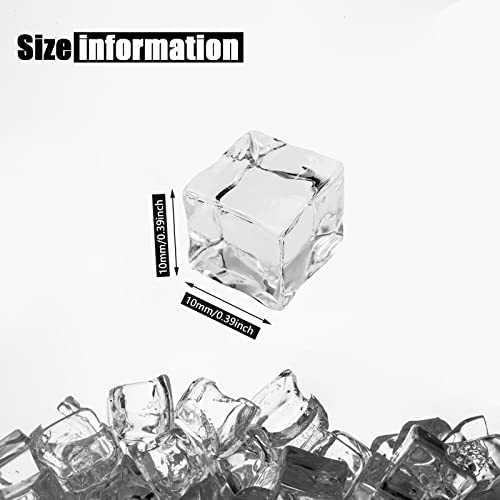 Fake Crushed Square Ice Cubes Artificial Acrylic Crystal Diamonds for Vase Fillers,Table Scatter, Party Favor, Wedding Decoration, Photography Props, Food Display, DIY Crafts (square-10MM 200 Pieces) - Thumbnail 4