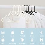Black Plastic Hangers 50 Pack, Light Weight Durable Clothes Hangers G-Shape Standard Size Non-Slip Coat Hanger Adult Clothes Hangers for Laundry & Everyday Use -Slim & Space Saving - Image 2