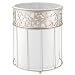 InterDesign Vine Wastebasket Trash Can, White/Satin