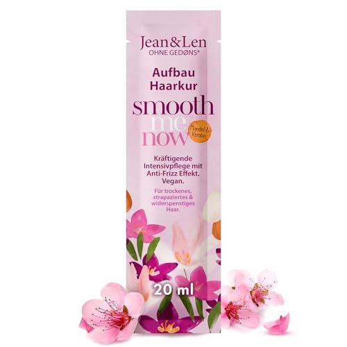 Jean & Len Tratamiento capilar reconstituyente de almendras y queratina, para cabellos dañados, puntas abiertas y rotura, alisa la estructura capilar, sin parabenos ni siliconas, vegano, 20 ml
